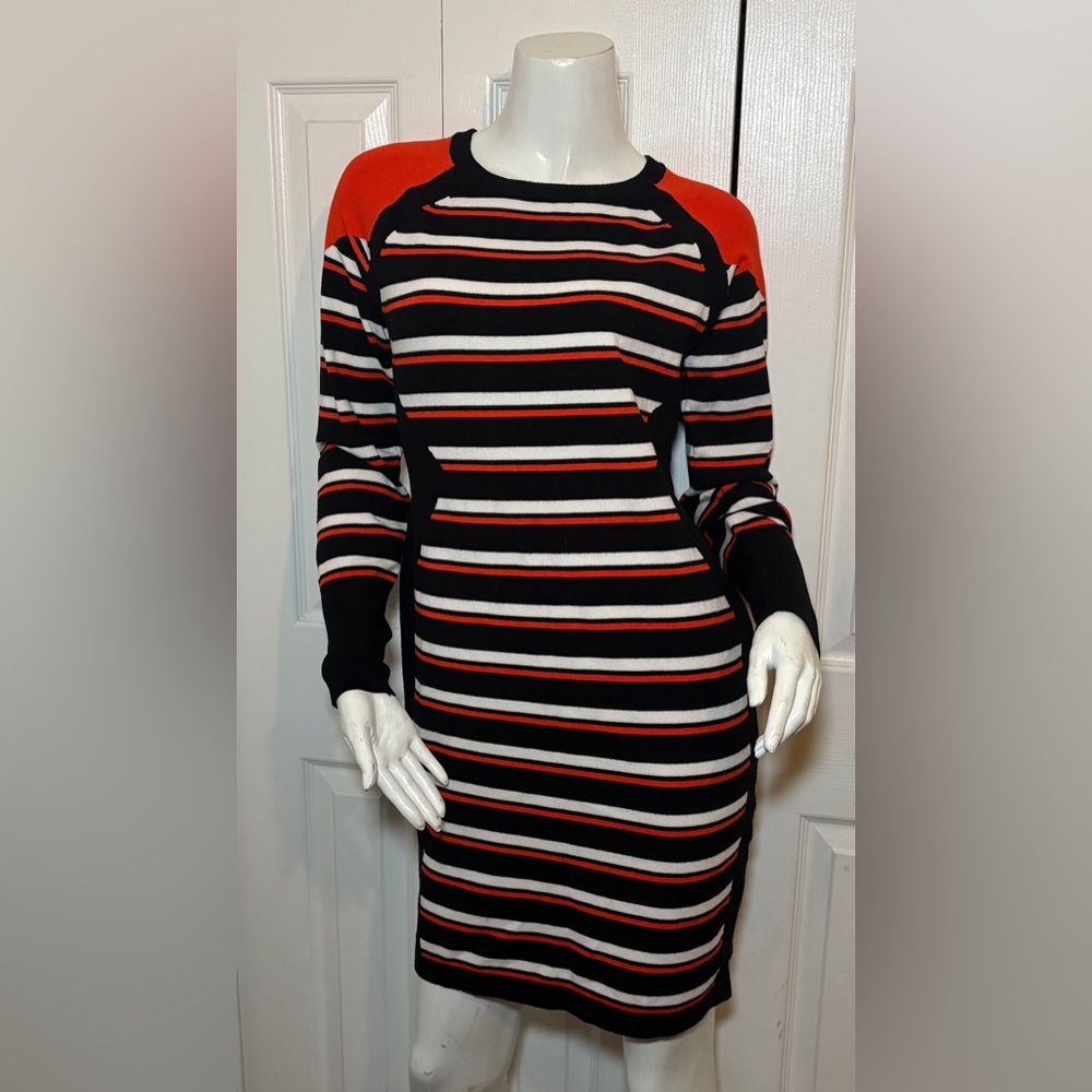 Karen Millen Black and Red Striped Midi Dress - Picture 5 of 9